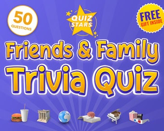 Trivia Quiz, Trivia Questions and Answers, General Knowledge Quiz, Friends Trivia, Family Party Quiz Game, Downloadable Trivia PowerPoint