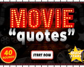 Movie Quote Quiz, Fun Trivia Game, Power point Download, Perfect Gift for Parties.