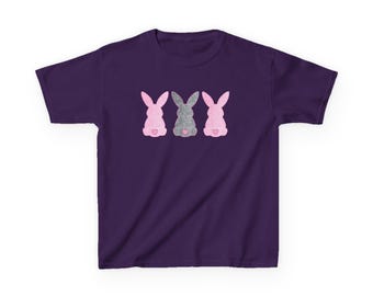 Conejitos con estampado de leopardo, camiseta de Pascua para niñas, camiseta juvenil