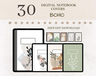 Couvertures numériques pour ordinateurs portables | Téléchargement instantané | Esthétique bohème | Couverture Goodnotes | Couverture de notabilité | bloc-notes numérique | thème bohème