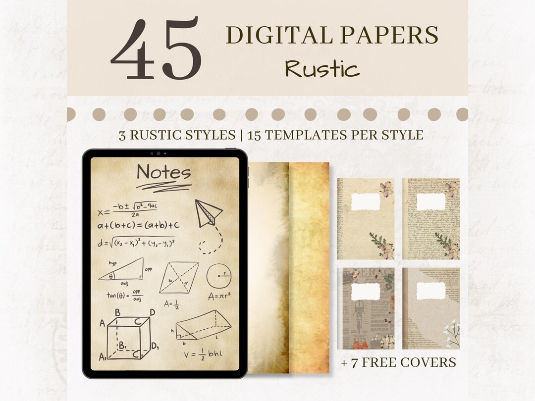 Rustic Digital Paper , Rustic Goodnotes Paper ,rustic Paper, Template ...