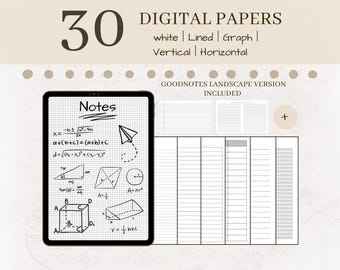 Liniertes Papier Digitale Vorlagen | Millimeterpapier Vorlagen | Sofortdownload | Goodnotes linierte Papiervorlagen | digitaler Download | Bekanntheit