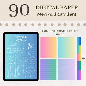 Plantillas digitales de papel de colores / Plantillas Goodnotes / Papel degradado / Descarga digital / Descarga instantánea / Cuaderno digital
