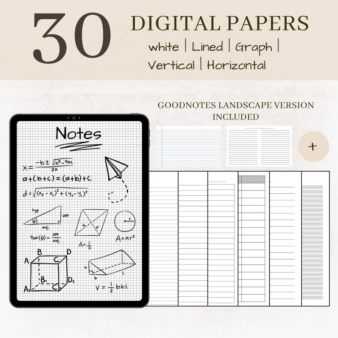 Lined Paper Digital Templates | Graph Paper Templates | Instant ...