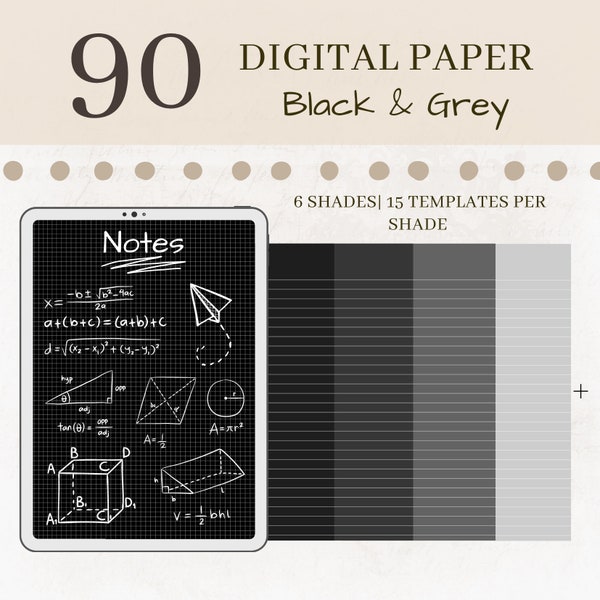 Black Paper Templates | Black goodnotes templates | Black notability templates | digital download | instant download