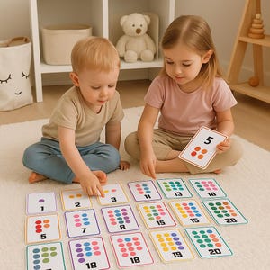 Counting Number Flashcards 1-20: Homeschool Printable (PDF Download A4 Size)