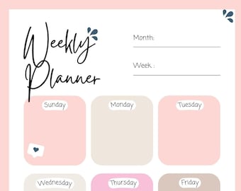 Printable Weekly Planner | Minimalist Weekly Schedule Template | A4 ...