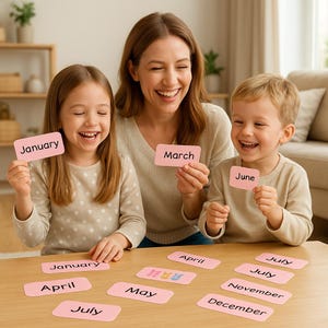 Months of the Year Flashcards: Classroom & Homeschool Printable (PDF A4