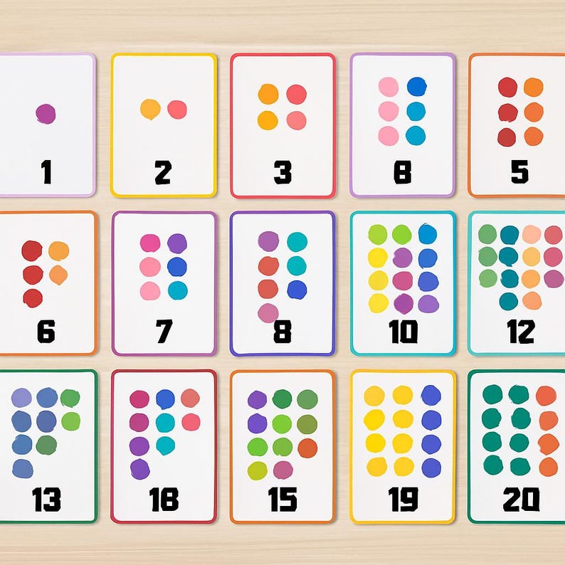 Tarjetas de conteo de números del 1 al 20: Imprimibles para la ...