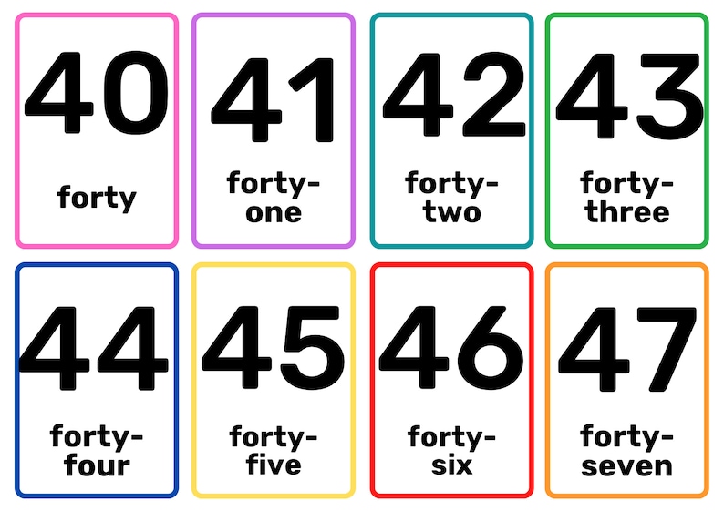 Numbers 1-100 Flashcards as Printable Flashcards With Numbers for ...