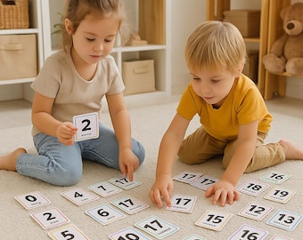 Printable Number Flashcards 1–100 for Montessori Math Counting Cards Preschool Learning Homeschool Educational Download