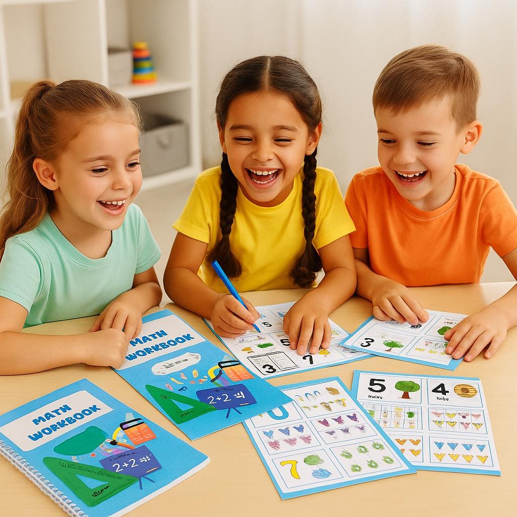 Math Busy Book: 50-Page Preschool Kindergarten Worksheets (PDF Download A4 Size)