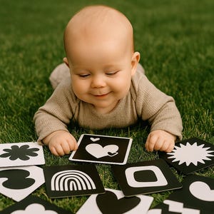 20 High Contrast Baby Cards Bundle - Printable Montessori Black and White Sensory Cards for Infant Stimulation - DIGITAL DOWNLOAD