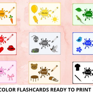 11 Color Cards, Montessori flashcards, Pre-School Cards, Educational Printable Cards, Instant Download