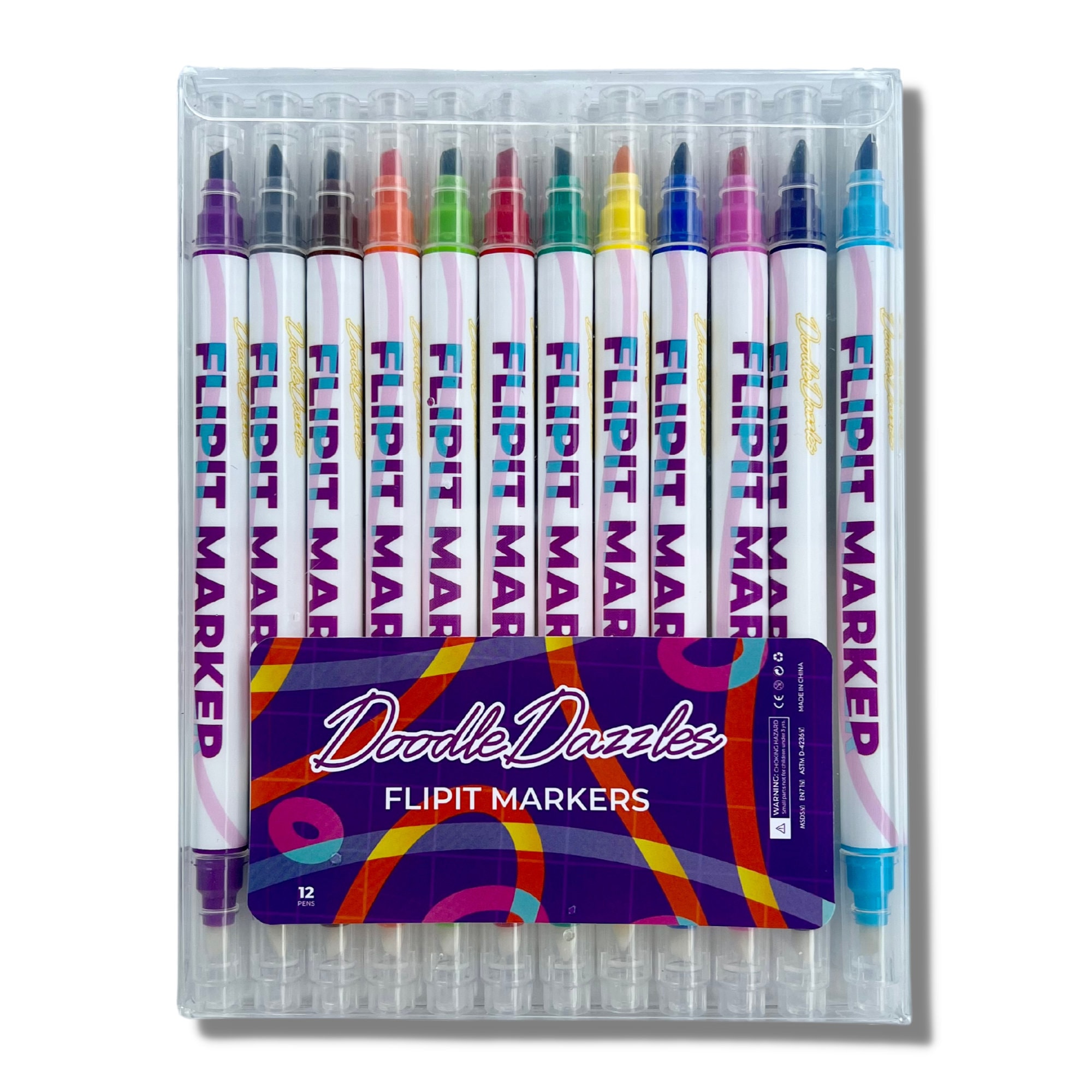 100 Colored Markers Adult Coloring Book, Drawing Markers Pens 4.7mm Chisel  & 4.1mm Bullet Twin Tips 100 Unique Colors 