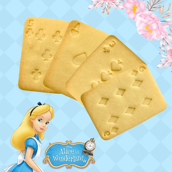 Emporte-pièces carte Alice au pays des merveilles timbre à biscuit cutter cookie Alice in Wonderland