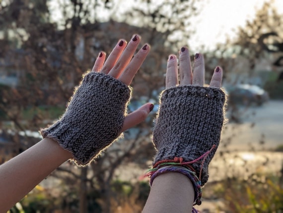 Hand Knit Fingerless Gloves - Etsy
