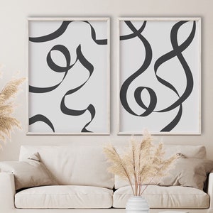 Abstract Line Art Set of 2 Prints, Minimalist Art, Line Art Poster, Modern Minimalist Art, Elegant Art, Simple Line Art, Continuous Line Art