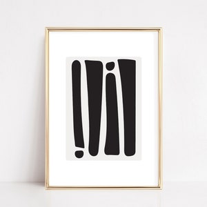 Mid Century Modern Wall Art, Modern Wall Art, Abstract Prints, Black and White Art, Digital Download, Modern Poster, Minimalist Wall Art