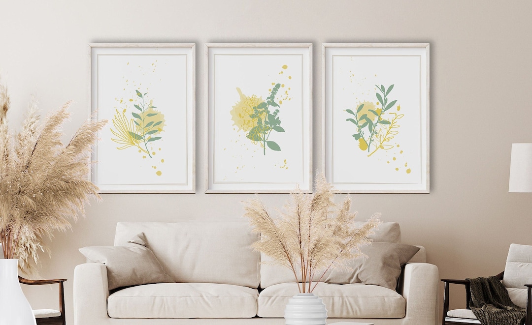 Watercolor Botanical Print Set of 3 Prints, Gallery Wall Art ...