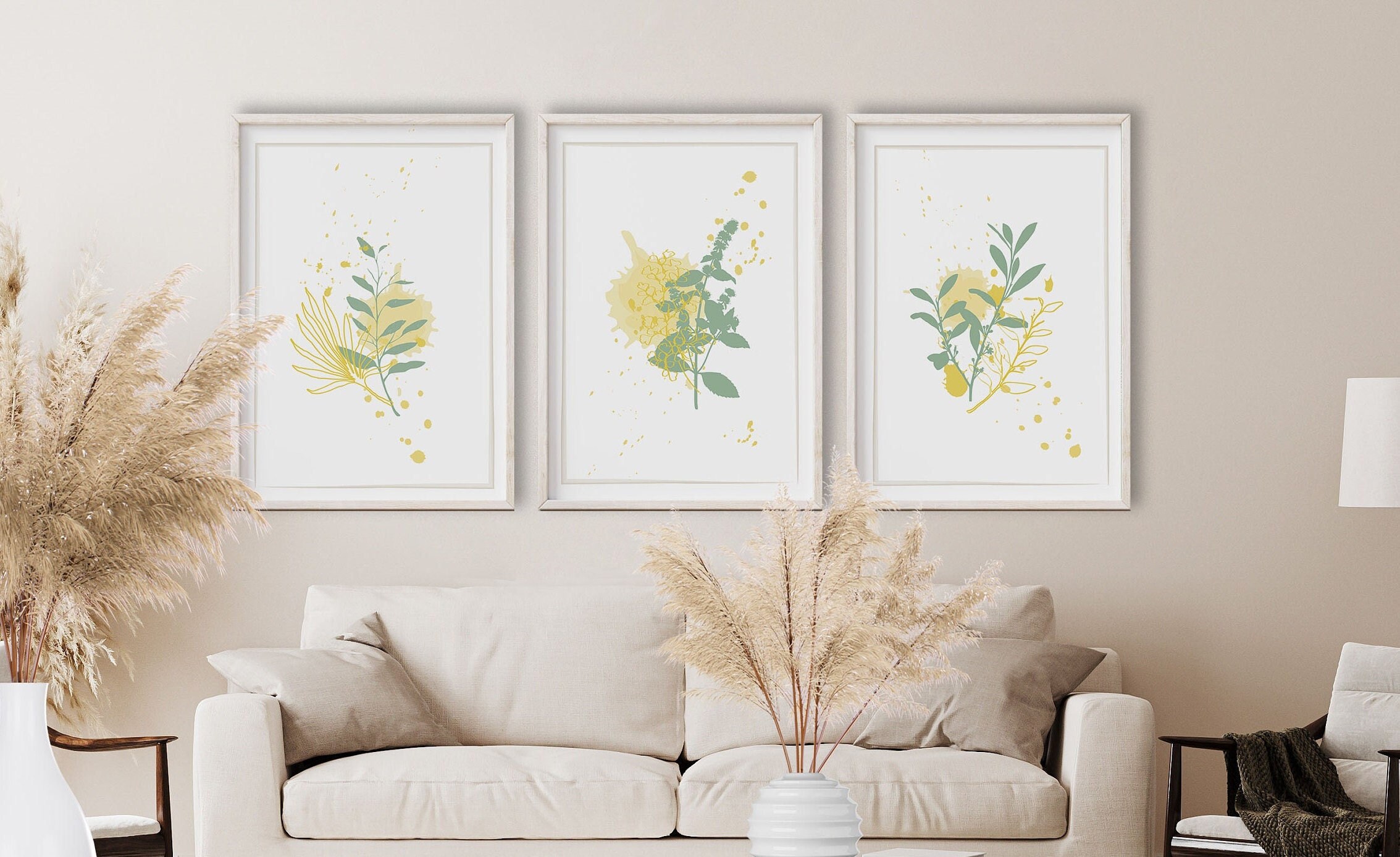 Watercolor Botanical Print Set of 3 Prints, Gallery Wall Art ...