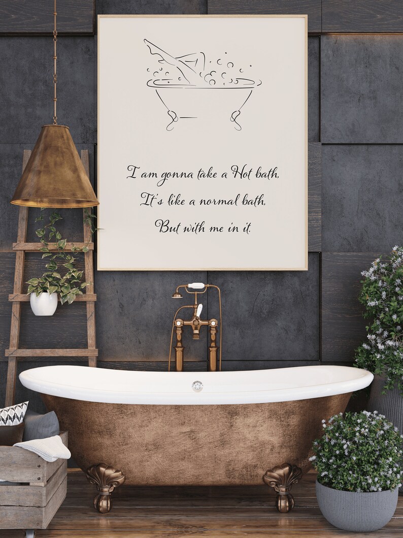Funny Quote Bathroom Art Woman Line Art Bathroom Wall Art | Etsy