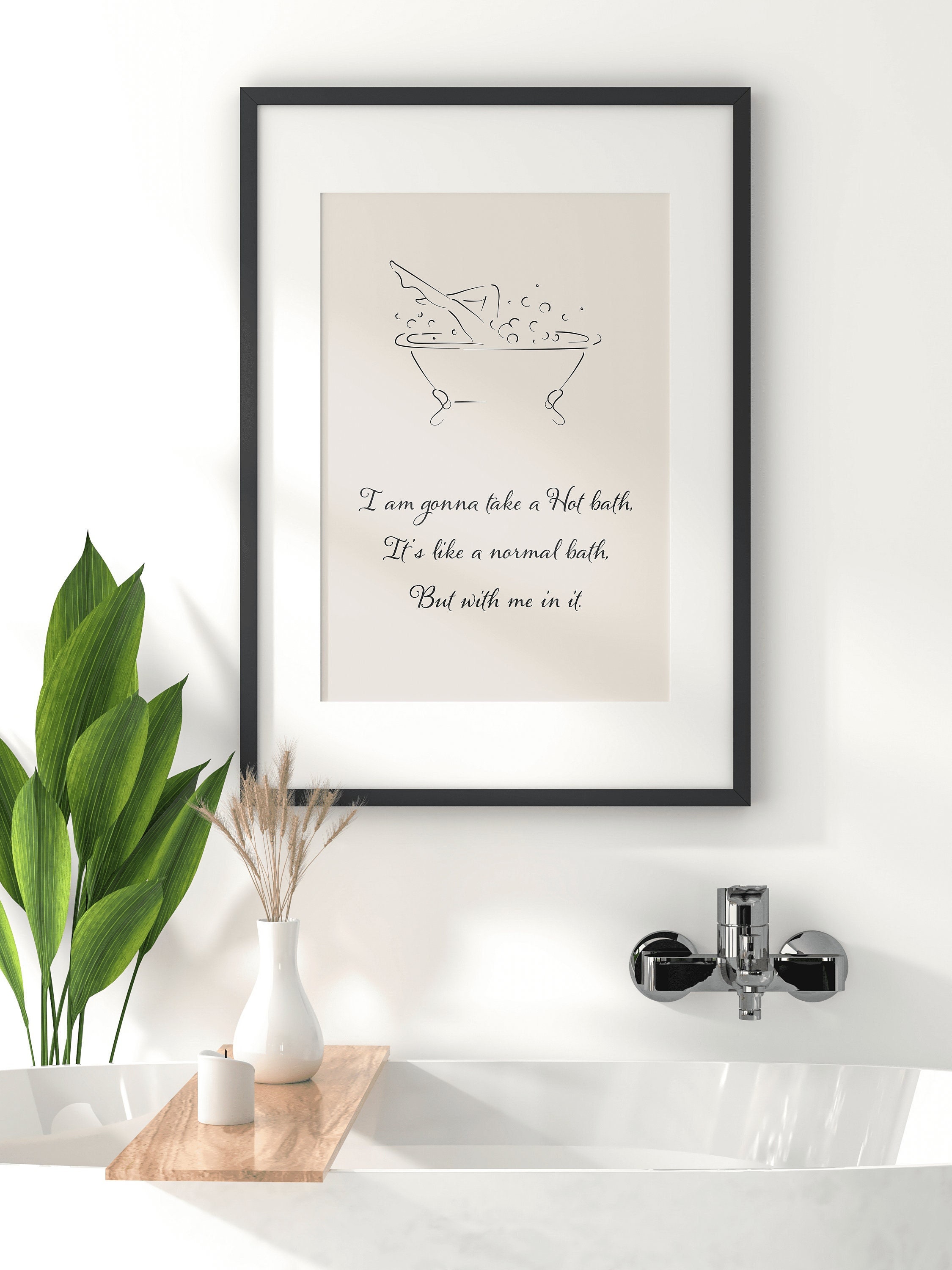 Funny Quote Bathroom Art, Woman Line Art, Bathroom Wall Art, Funny ...