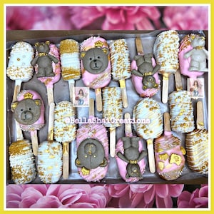 We Can Bearly Wait Cakesicles (12 ct) -  Teddy Bear  Cakesicles - Baby shower , Birthday