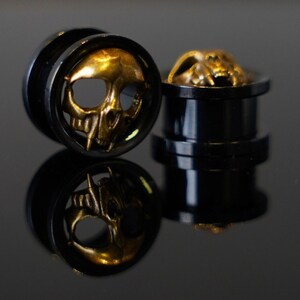 Skull ear tunnels,Stainless Steel Ear Plugs,Single Flare Tunnel Gauges,Skeleton Ear Gauges,Expander Stretchers ,Men Plugs