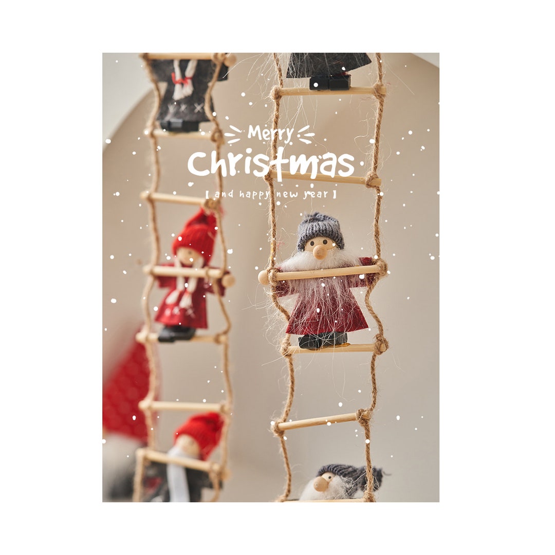 Elves Climbing Ladder Christmas Decoration 