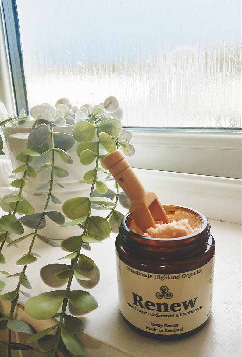 Organic Aromatherapy Pink Himalayan Salt Body Scrub, Wild Orange