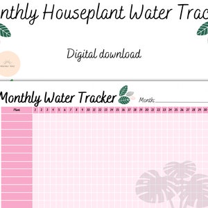 Printable Monthly Houseplant Watering Tracker | Digital Download | PDF | Houseplant Planner | Indoor plant Journal | Houseplant Schedule