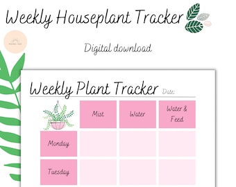 Printable Weekly Houseplant Tracker | Digital Download | Houseplant Planner | Houseplant Journal | Indoor Houseplants | PDF
