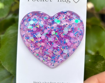 Handmade Resin Pocket Hug Heart: Thinking of You Gift