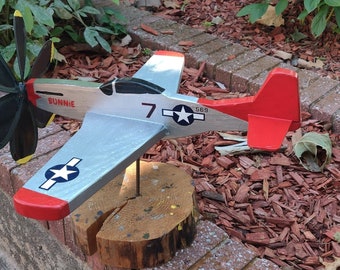 P-51 Mustang custom garden aircraft wind spinner whirligig