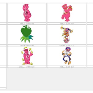 May include: A selection of embroidered Muppets character patches. The patches showcase characters like Miss Piggy, Kermit the Frog, and Fozzie Bear, each with unique colours and designs. The patches are presented against a white backdrop.