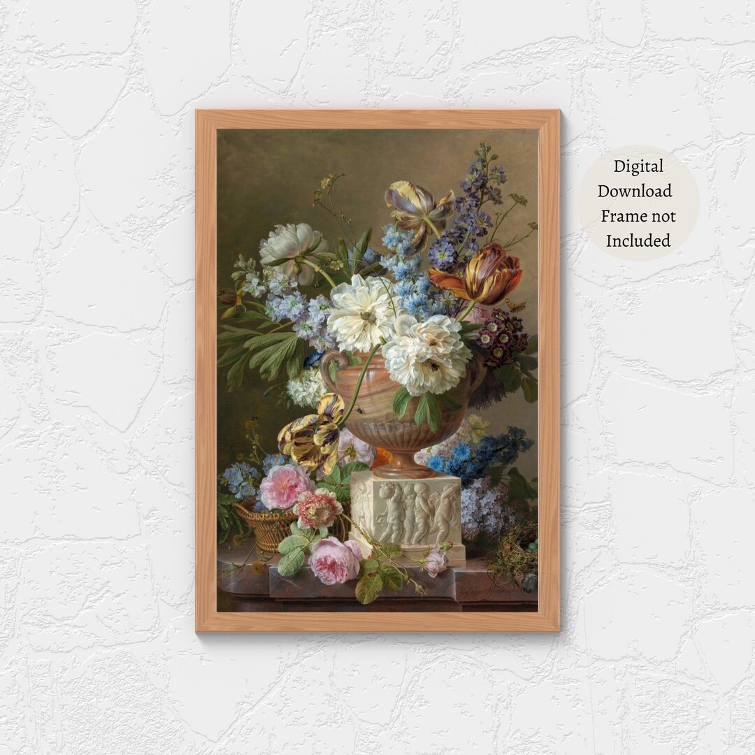 Vintage Floral Wall Art Print | Botanical Poster | Vintage Flower Still ...