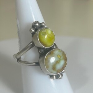 Green Palimino Sterling Silver handcrafted Ring - Sz: 7.5