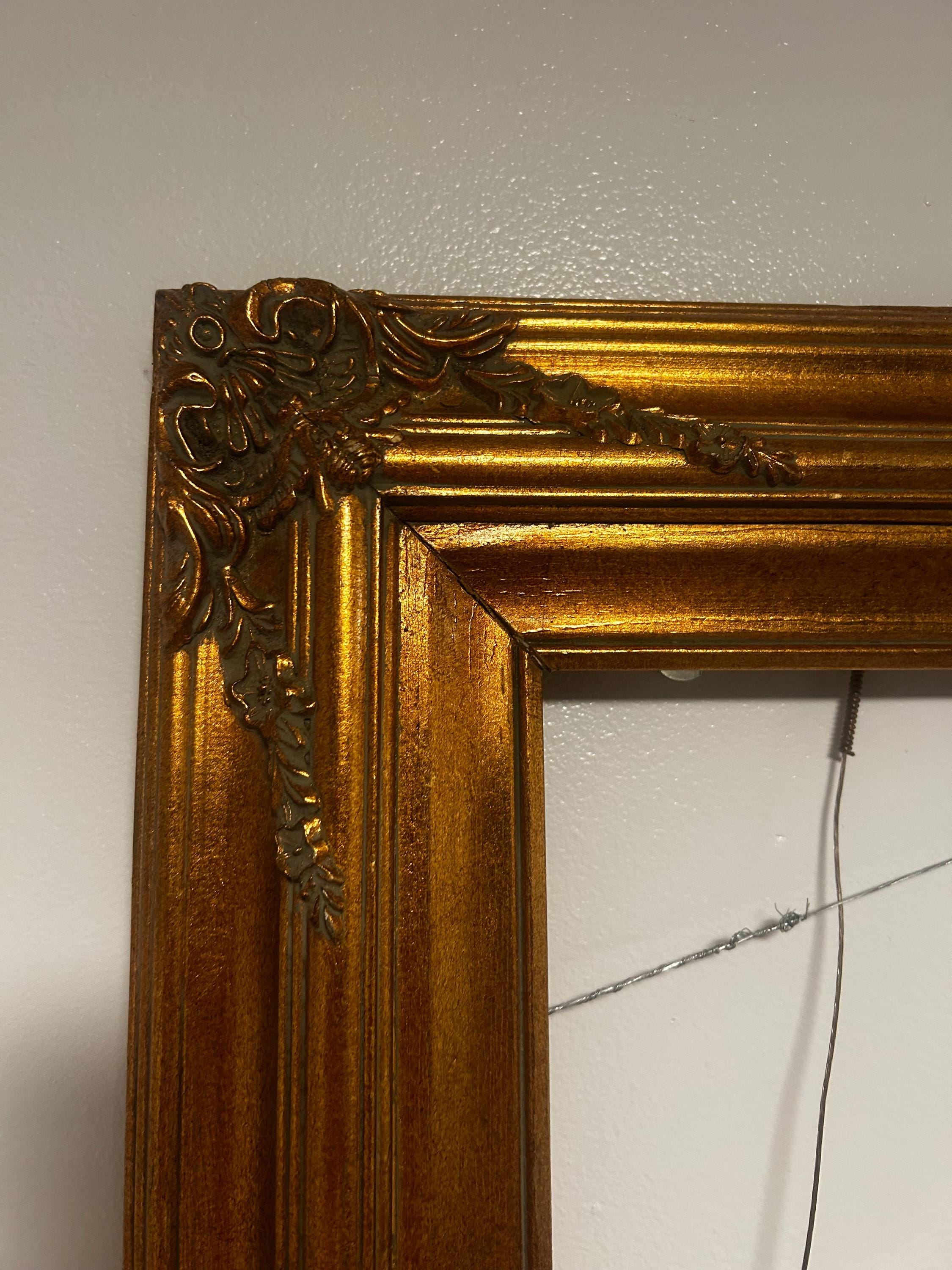 Artecentro Gold Wooden Picture Frame With Passepartout - Multiple Sizes (18x24 To 100x120 Cm)
