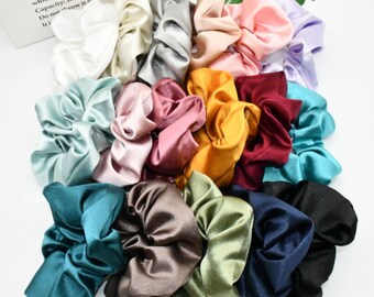 Ladies Satin Scrunchies Ponytail Women Hair band Elastic Scrunchy Hair Ties