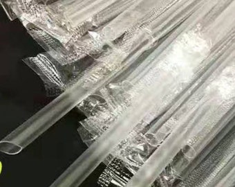 100 PCS Smoothie Drink Straws Straw Individually Wrapped Clear Straws 16cm Length