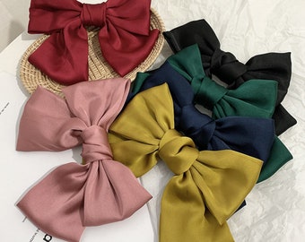 Ladies Hair Clasp Ribbon Large Bow Ribbon Hair Clip Women Hair Barrettes Clips