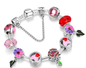 Girls Bracelet Kids Cute Beautiful Charm Hand Bracelet Love Chain Approx. 18cm