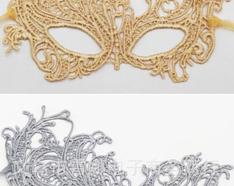 Lace Gold and Silver Eye Mask Costume Ball Party Fancy Dress Ladies Masquerade Mask