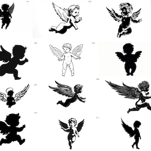 Cherub. A collection of 12 svg, jpg, png Files for Laser Engraving Cricut CNC T-Shirts and Tattoos