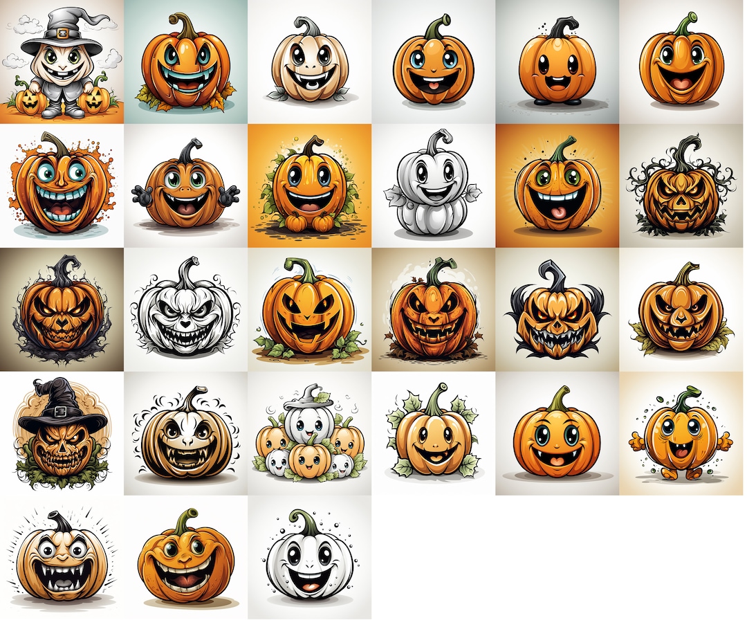 Spooky Halloween Jack o lantern Collection 27 SVG and PNG Image Files