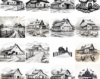 Charming Barn SVG Collection - Rustic Farmhouse Cricut CNC carving sign making etc.  barn, farm country living. Midwest