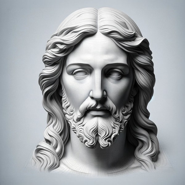 3D Depth Map, stl and svg Files for Jesus Christ Portrait - Perfect for 3D Printing & CNC Projects