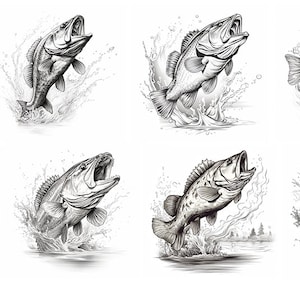 Large Mouth Bass Fish svg file - Instant Download. 8 Large Mouth Bass svg&#39;s in one file.  fishing, outdoors, sportsman, nature, anglers
