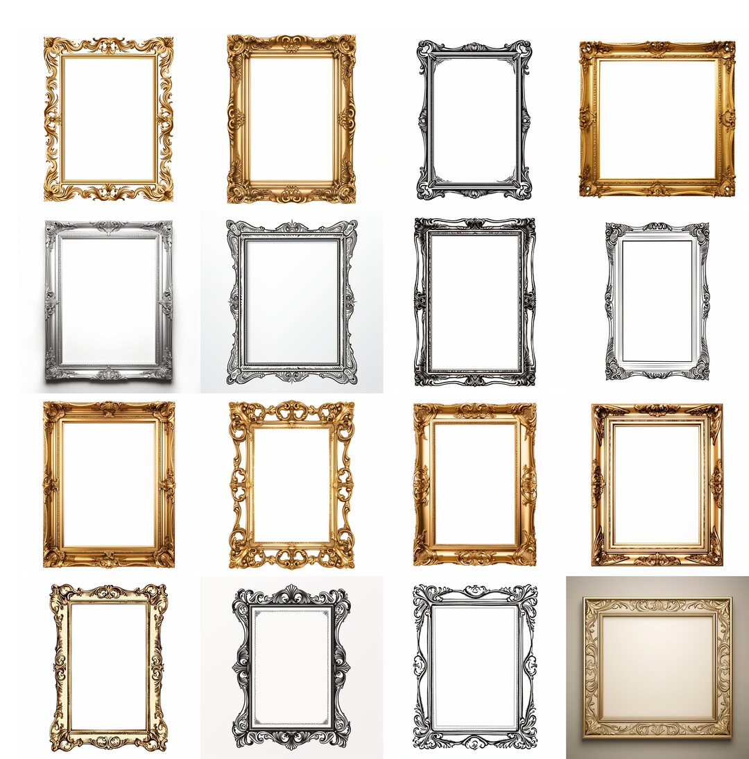 Vintageinspired Picture Frame Set 16 Svgs for Scrapbooking Crafts
